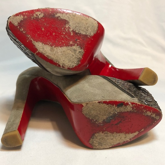 Christian Louboutin Python Suede Booties - Picture 11 of 16